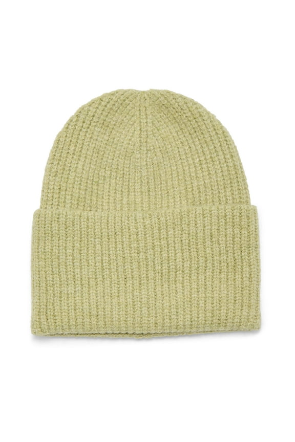 Women's Wide Cuff Beanie Hat, One Size, Lime