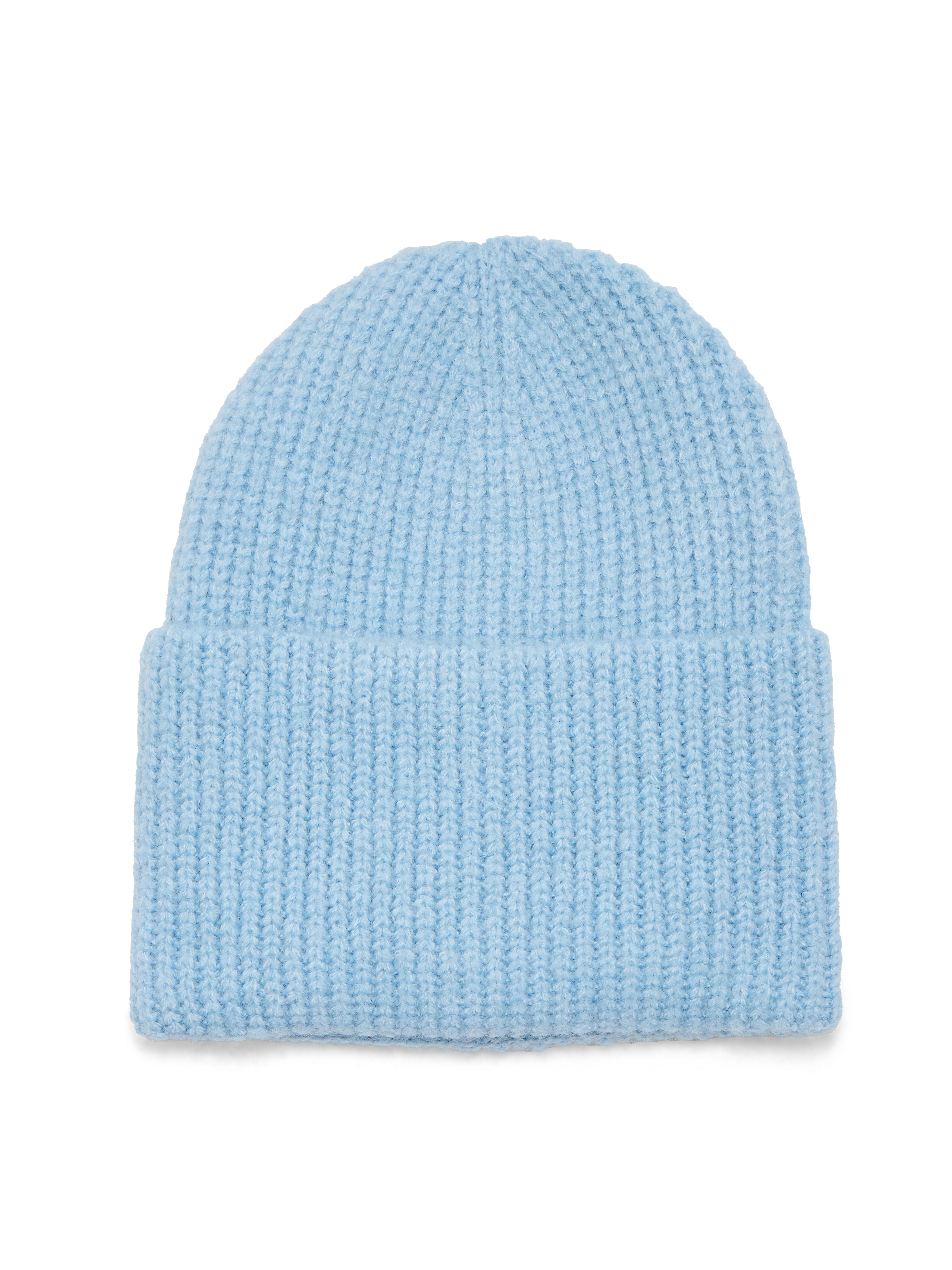 Time and Tru Women's Wide Cuff Beanie Hat, One Size, Blue