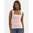 thumbnail image 1 of Time and Tru Ruched Square Neck Top, Sizes XS-3XL, 1 of 5