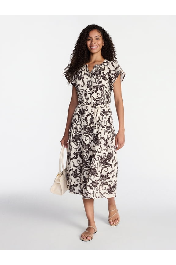 Women's Double Cloth Midi Dress, Sizes XS-XXXL