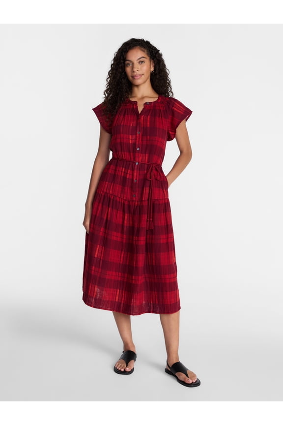 Women's Double Cloth Midi Dress, Sizes XS-XXXL