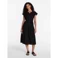 thumbnail image 1 of Time and Tru Women's and Women's Plus Double Cloth Midi Dress, Sizes XS-4X, 1 of 5