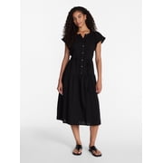 Women's and Women's Plus Double Cloth Midi Dress, Sizes XS-4X