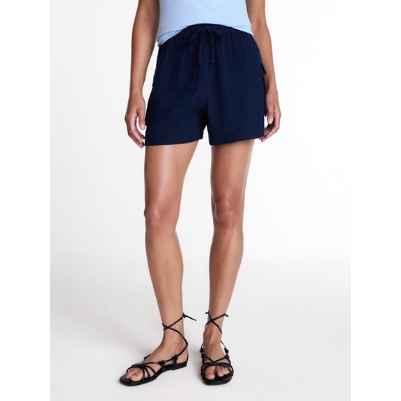 Time and Tru Women's Double Cloth Cargo Short, Sizes XS-XXXL