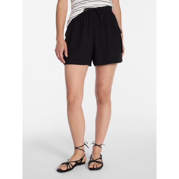 Time and Tru Women's Double Cloth Cargo Shorts, Sizes XS-XXXL