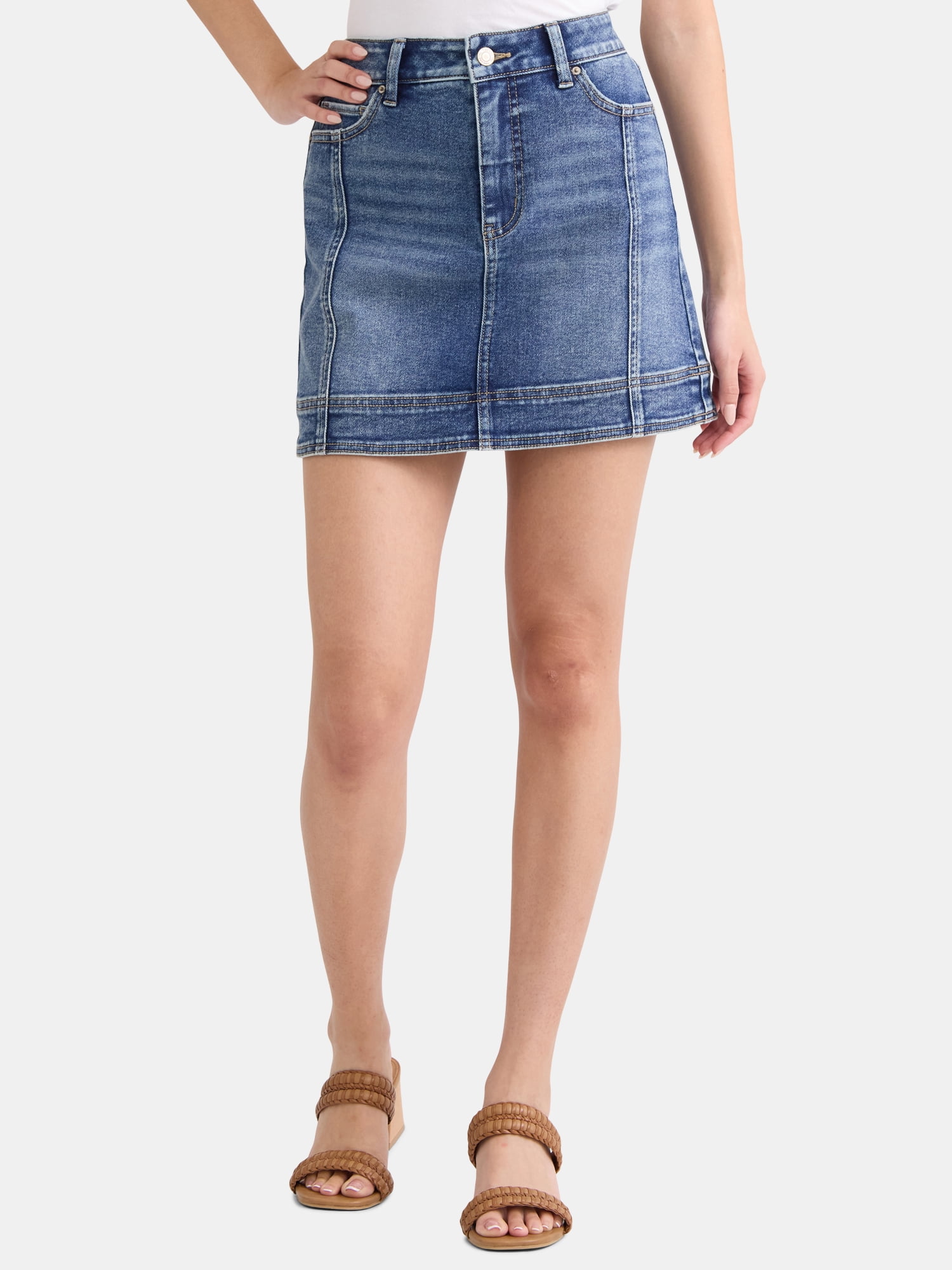 Time and Tru Women's Denim Mini Skirt, Sizes 2-20