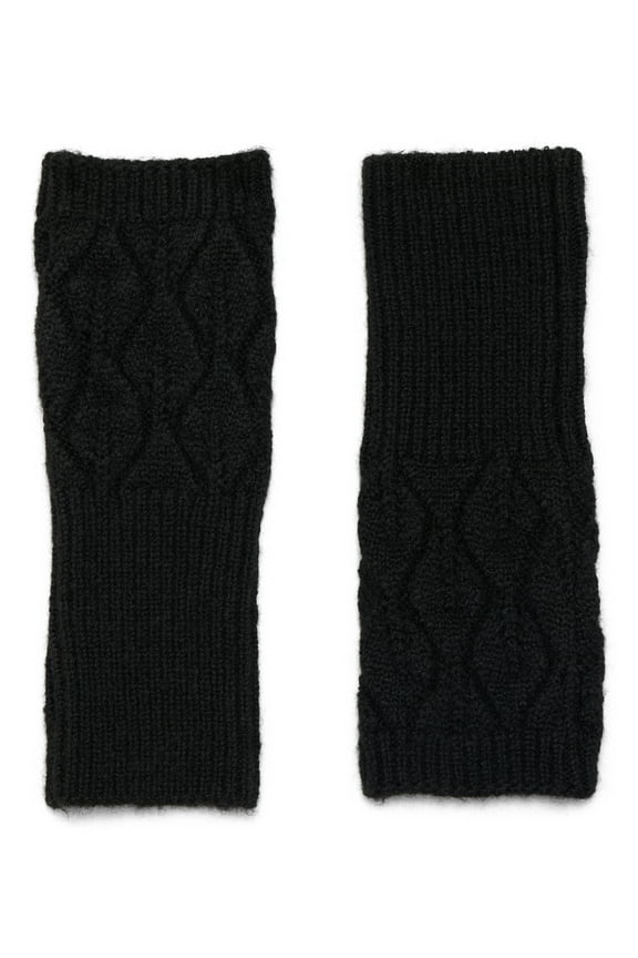 Fingerless Diamond Pattern Gloves