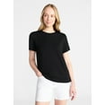 thumbnail image 1 of Time and Tru Women's Boxy Tee with Short Sleeves, Sizes XS-XXXL, 1 of 6