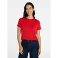 thumbnail image 1 of Time and Tru Women's Boxy Tee with Short Sleeves, Sizes XS-XXXL, 1 of 6