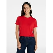 TIME AND TRU Women's Boxy Tee with Short Sleeves, Sizes XS-XXXL
