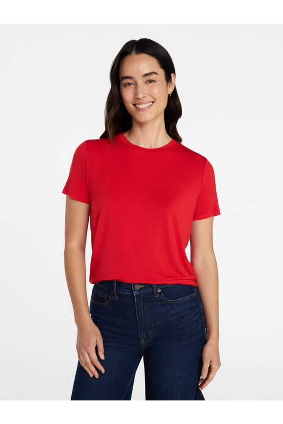 Women's Boxy Tee with Short Sleeves, Sizes XS-XXXL