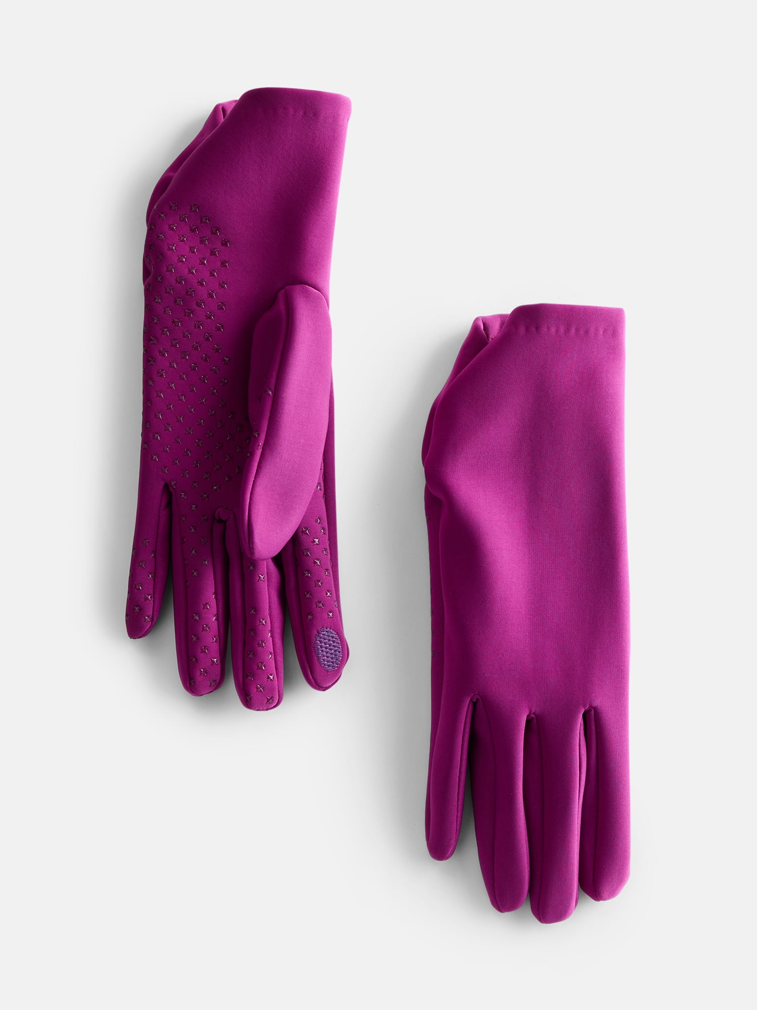Time and Tru Women's Ruched Driving Gloves, Berry Bright, One Size