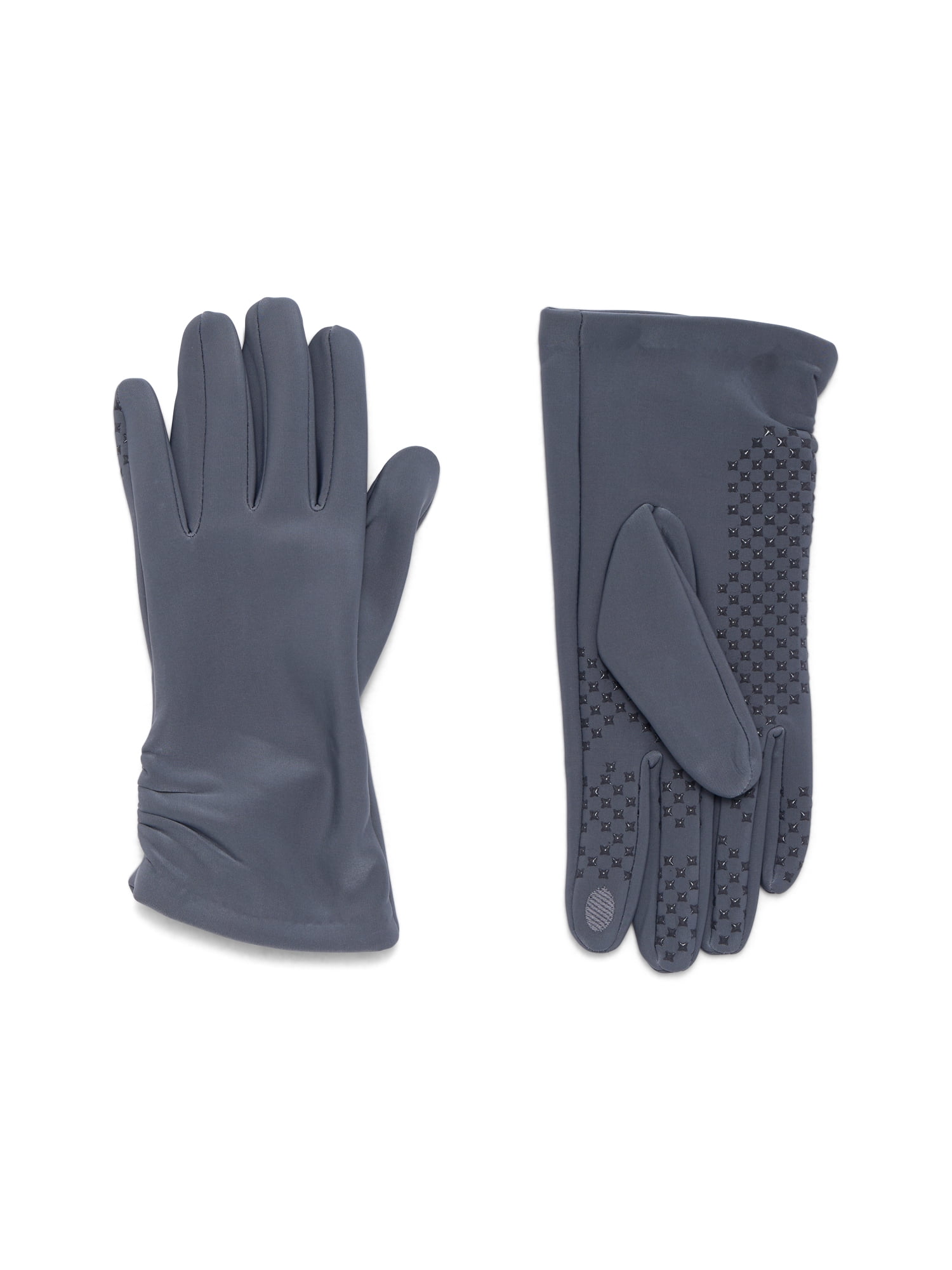 Time and Tru Women's Ruched Driving Gloves, Charcoal, One Size