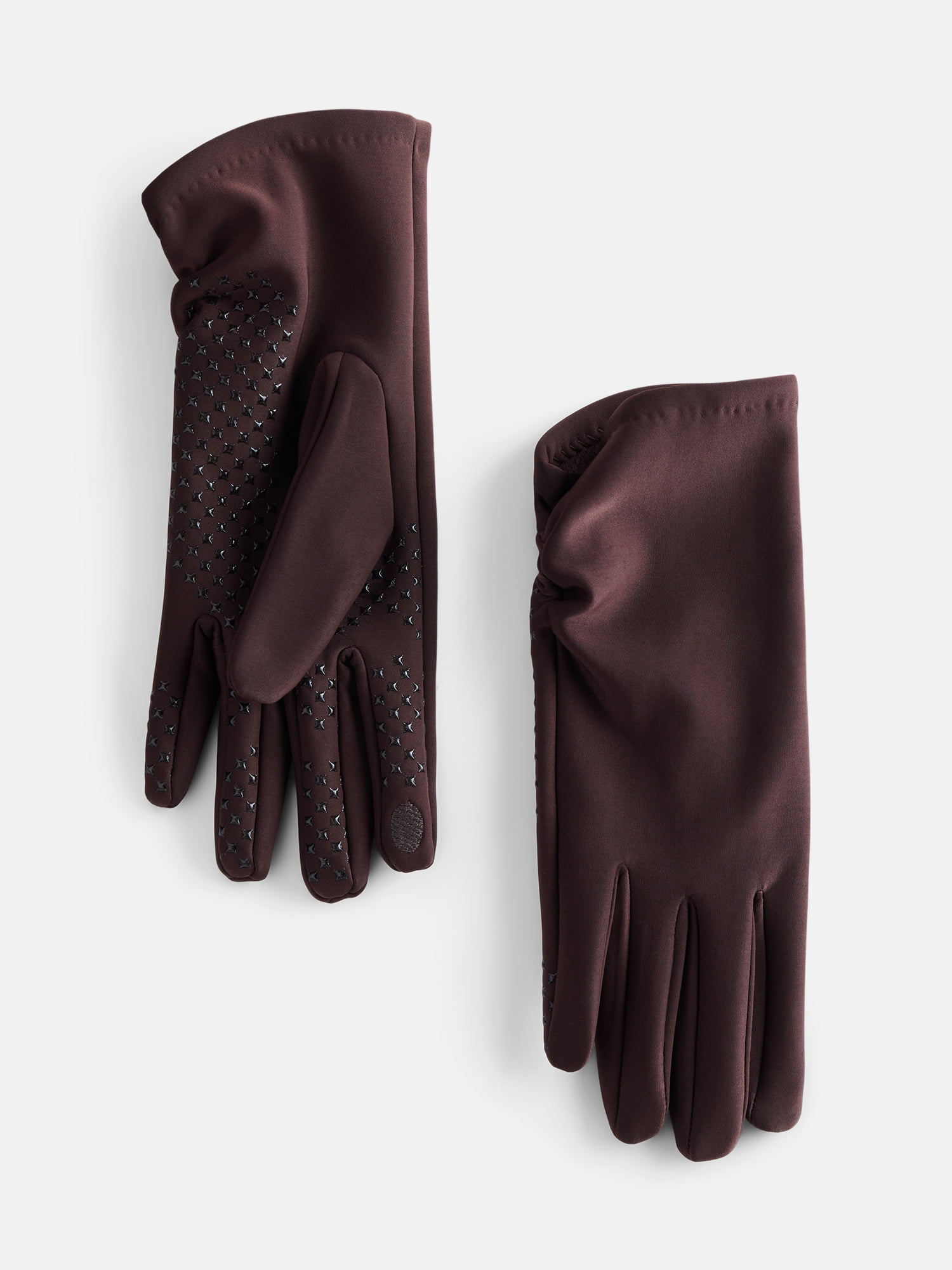 Time and Tru Women's Ruched Driving Gloves, Carob, One Size