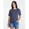 Time and Tru Women's Envelope Tee with Short Sleev