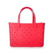 Time and Tru Womens Waterproof EVA Beach Tote Bag, Coral Pink