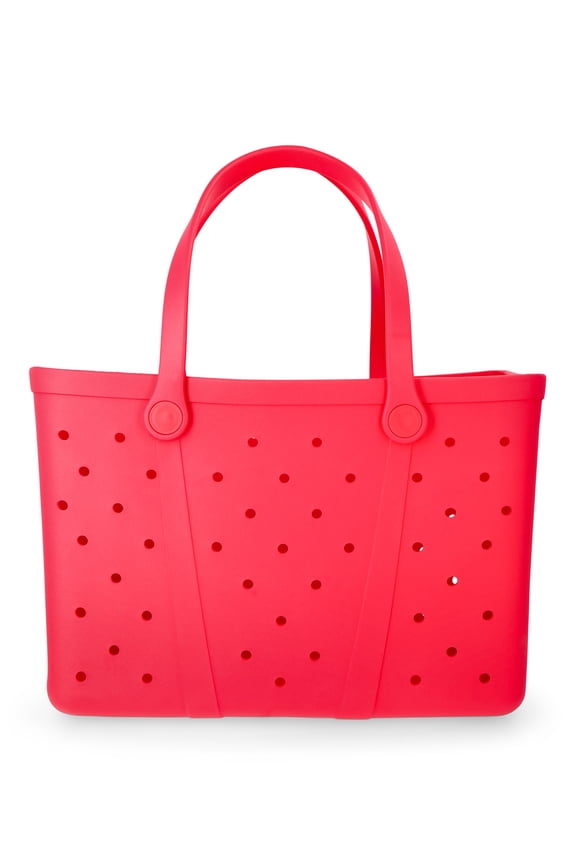 Women's Waterproof EVA Beach Tote Bag, Coral Pink