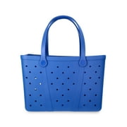 Time and Tru Womens Waterproof EVA Beach Tote Bag, Blue