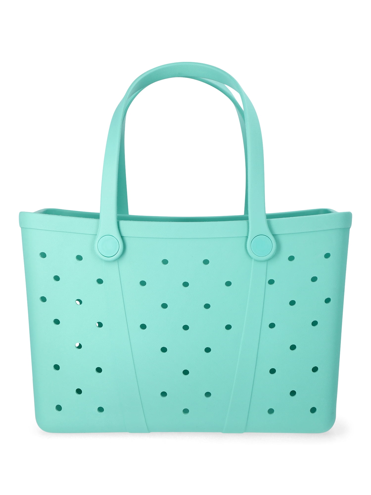 Time and Tru Women's Waterproof EVA Beach Tote Bag, Teal