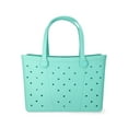 thumbnail interactive-video image 1 of Time and Tru Women's Waterproof EVA Beach Tote Bag, Teal, 1 of 6