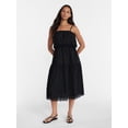 thumbnail image 1 of Time and Tru Women's and Women's Plus Sleeveless Cotton Midi Dress with Eyelet Trim, Sizes XS-4X, 1 of 4