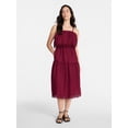 thumbnail image 1 of Time and Tru Women's and Women's Plus Sleeveless Cotton Midi Dress with Eyelet Trim, Sizes XS-4X, 1 of 5