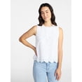 thumbnail image 1 of Time and Tru Women's and Women's Plus Sleeveless Cotton Eyelet Top, Sizes XS-4X, 1 of 6