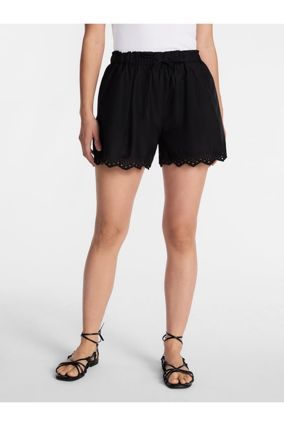 Women's Eyelet Trim Shorts, Sizes XS-XXXL