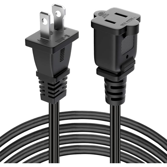 TT-Extension Cord 2 Prong 3M Extension Cords US 2-Prong 125v 10A Male to Female Extension Power Cable USA Outlet Saver Power Extension Cord, Nema 1-15P to 1-15R AC Power Cord (9.84FT)
