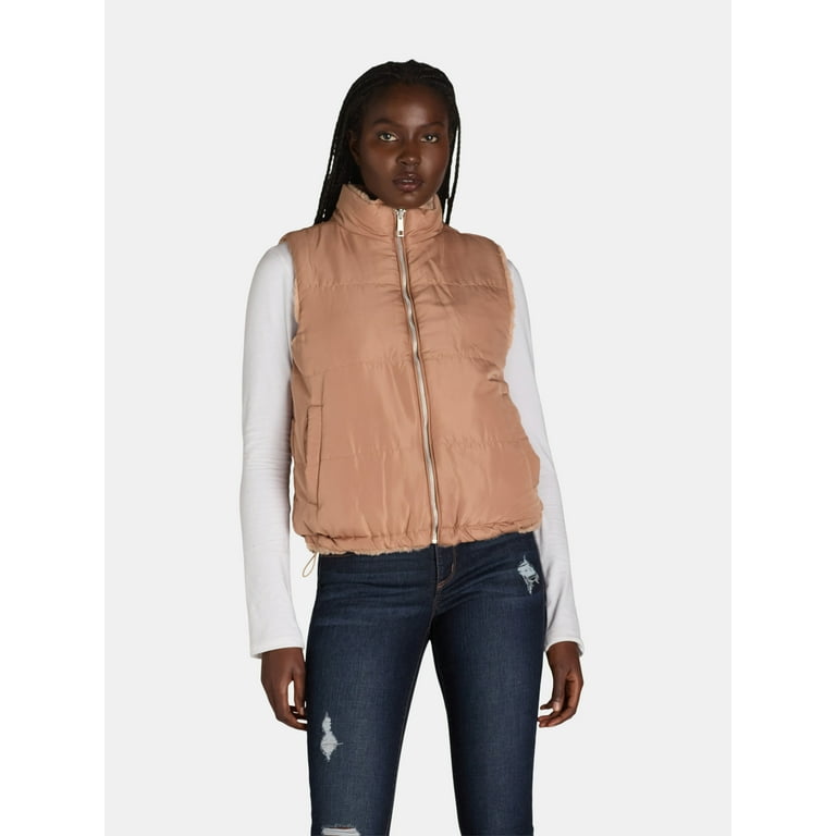 Faux fur puffer vest sale