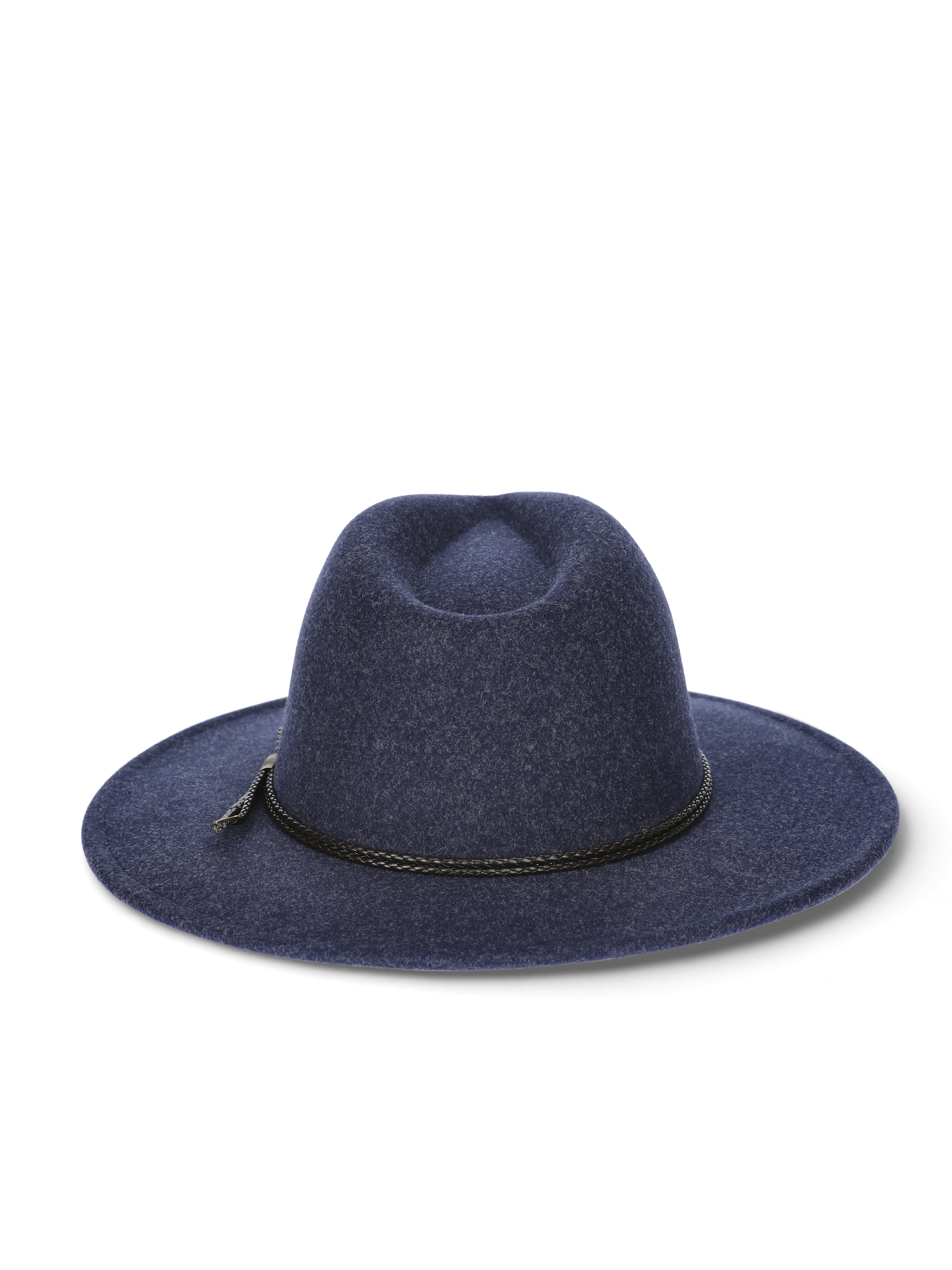 Time and Tru Women's Heather Fedora Hat, Blue Heather