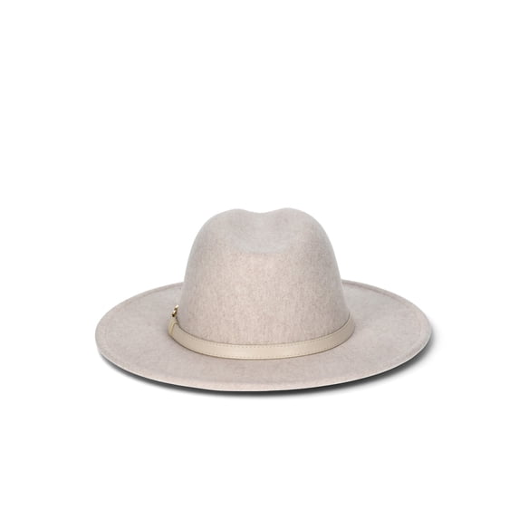 Time and Tru Women's Felt Fedora Hat, Oatmeal Heather