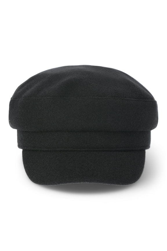 Women's Felt Cabbie, One Size, Black, Polyester