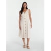 Time and Tru Women's Sleeveless Button Down Linen 