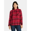 Time and Tru Women's Flannel Shirt with Long Sleev