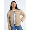 thumbnail image 1 of Time and Tru Women's Fleece Button Up Jacket, Lightweight, Sizes XS-XXXL, 1 of 7
