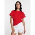 thumbnail image 1 of Time and Tru Women's Top with Short Flounce Sleeves, Sizes XS-XXXL, 1 of 6