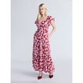 thumbnail image 1 of Time and Tru Women's Cotton Print Maxi Dress with Flutter Sleeves, Sizes XS-XXXL, 1 of 4