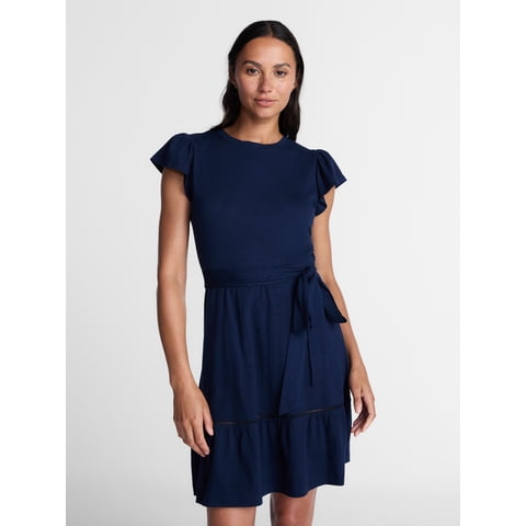 Women’s Flutter Sleeve Dress, sizes XS-4X