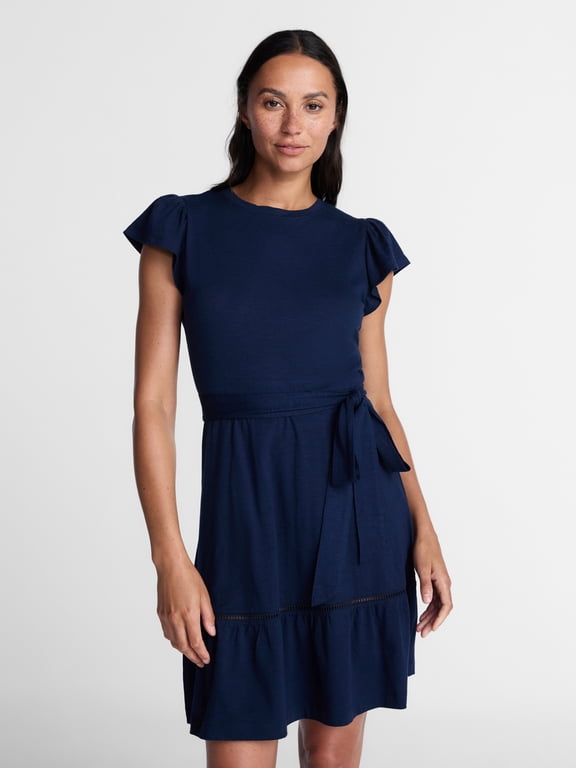 Women’s Flutter Sleeve Dress, sizes XS-4X