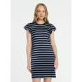 thumbnail image 1 of Time and Tru Women's Cotton T-Shirt Mini Dress with Flutter Sleeves, Sizes XS-XXXL, 1 of 6