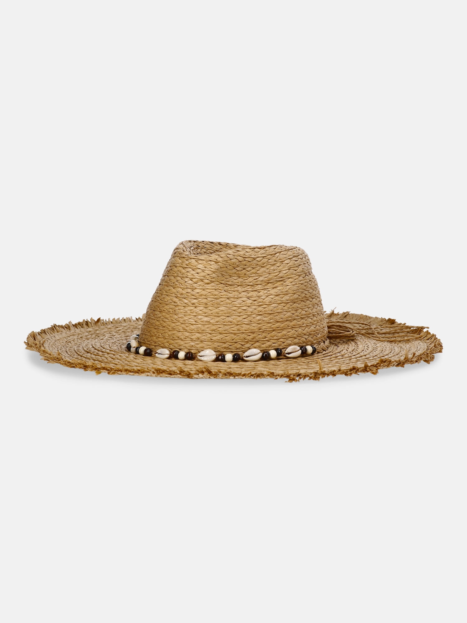 Women's Frayed Brim Hat with Shells