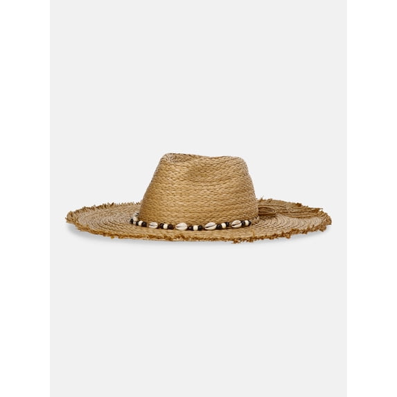 Time and Tru Women's Frayed Brim Hat with Shells