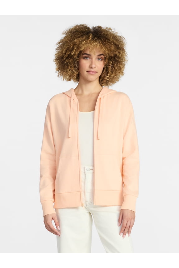 Women's and Women’s Plus Zip Front Fleece Hoodie Jacket, Sizes XS-4X