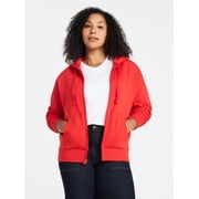 Time and Tru Women's and Women’s Plus Zip Front Fleece Hoodie Jacket, Sizes XS-4X