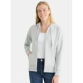 thumbnail image 1 of Time and Tru Women's and Women’s Plus Zip Front Fleece Hoodie Jacket, Sizes XS-4X, 1 of 6