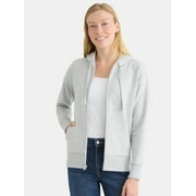 Time and Tru Women's and Womenโs Plus Zip Front Fleece Hoodie Jacket, Sizes XS-4X
