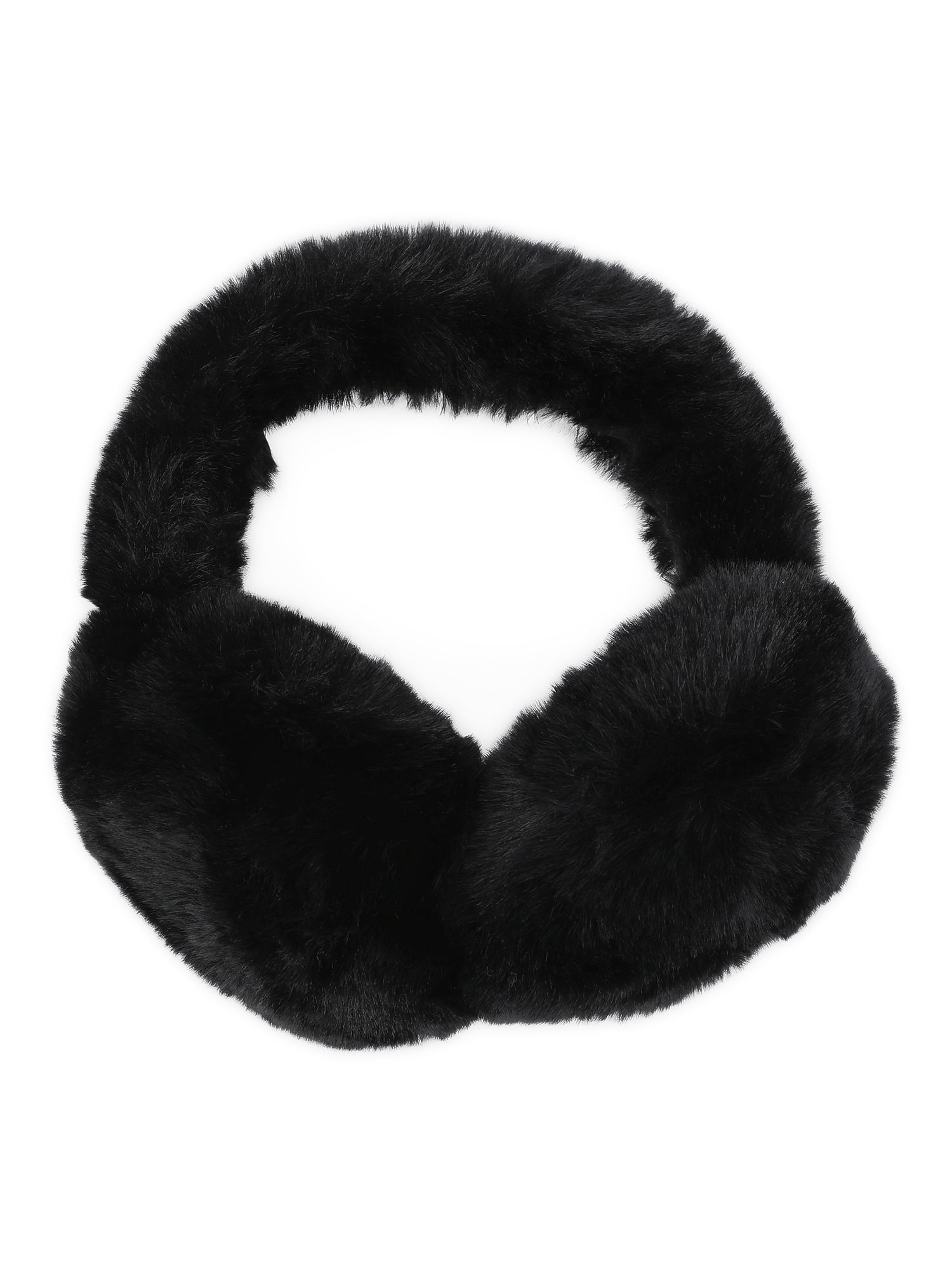 Time and Tru Women's Faux Fur Earmuffs, One Size, Black