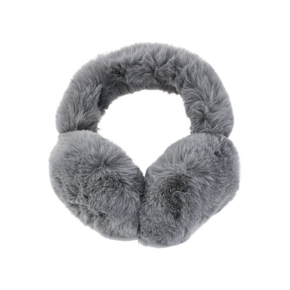 Time and Tru Women's Faux Fur Earmuffs, One Size, Dark Grey