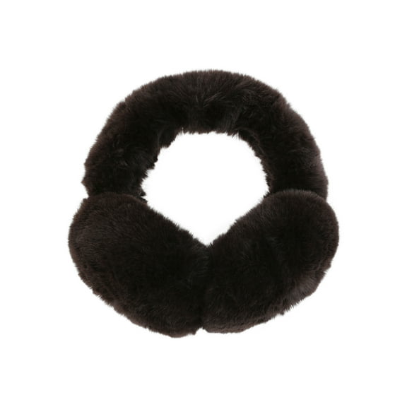 Time and Tru Women's Faux Fur Earmuffs, One Size, Chocolate